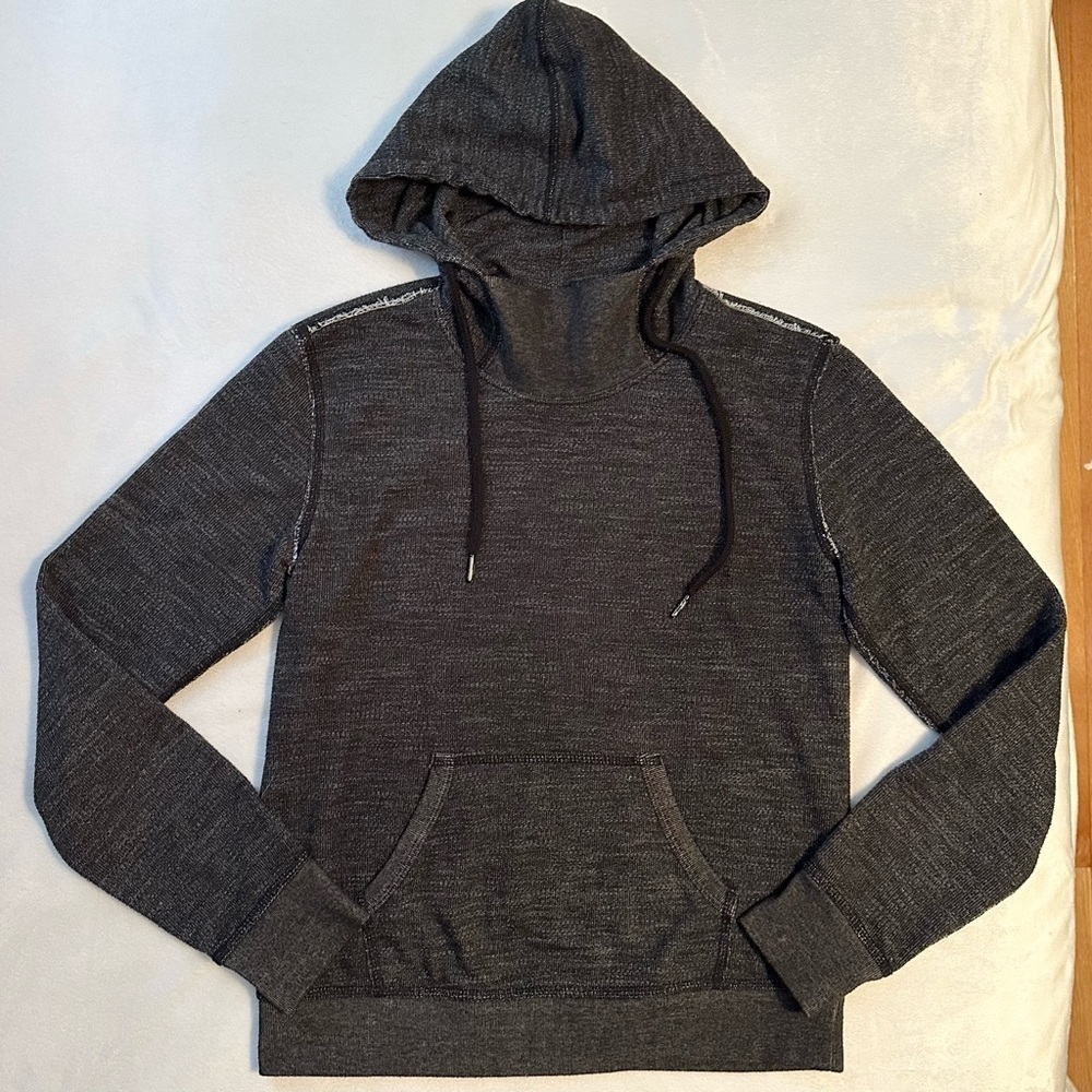 T Alexander Wang Pullover High Neck Hoodie Heathered Black Gray S Unisex
